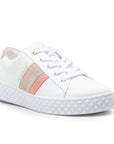 Cycleur De Luxe  Volata Women's White Pink/Mocha Leather Platform Sneakers 