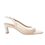 A17507 White | Leather and Mesh Slingback Pump