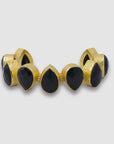 Teardrop Gemstone Cuff | Black