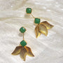 Inverted Lotus Earring | Green