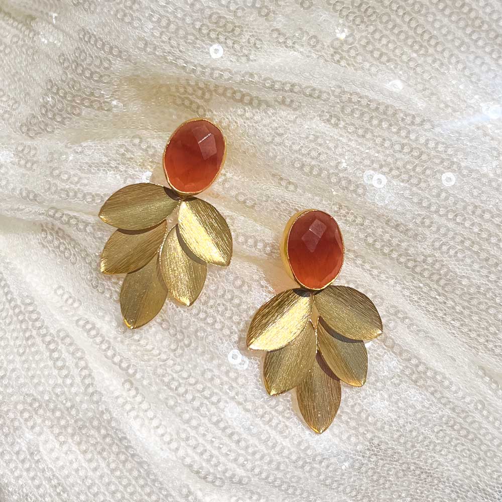 Gilded Petal Earring | Orange