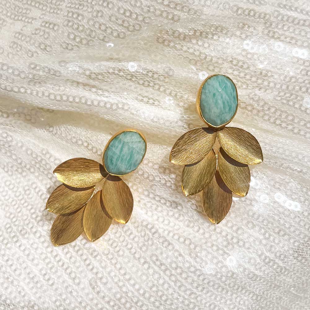 Gilded Petal Earring | Turquoise