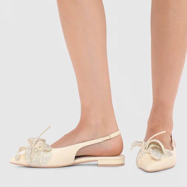 Nelli Coconut Cream | Slingback flat