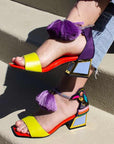 Kat Maconie Kay Blackcurrant /Iridescent embellished sandal AW23