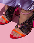 Raya Wild Rose/Multi | Pink embellished heels