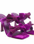 Beynat Bright Purple | Velvet Bow Mule