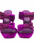 Beynat Bright Purple | Velvet Bow Mule