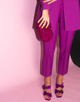 Beynat Bright Purple | Velvet Bow Mule