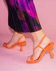 Desana Orange | Mid heel sandal