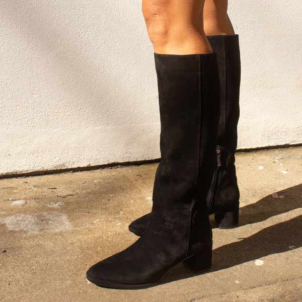 Lupita Black Suede | Knee high boot