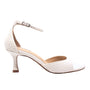 Petrina White Pearls | Mid Heel Sandal