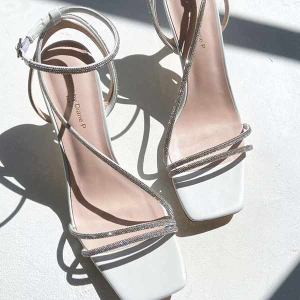 Capri White | Embellished strappy sandal