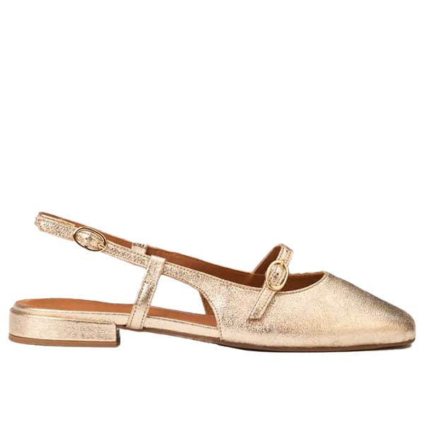 Maison Toufet- Bertille- Women&#39;s Gold Flat Mary-Jane at The Nowhere Nation