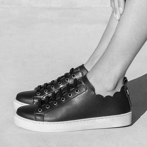 Maison Toufet - Julie - Women's Metallic Black Leather Sneaker at The Nowhere Nation