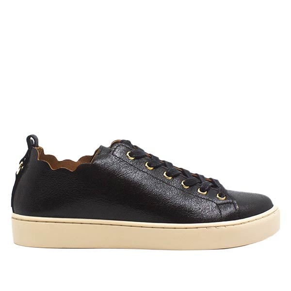 Maison Toufet - Julie - Women&#39;s Metallic Black Leather Sneaker at The Nowhere Nation