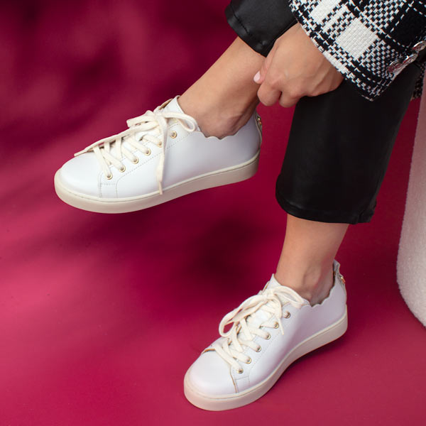 Maison Toufet - Julie - Women's White Leather Sneaker at The Nowhere Nation
