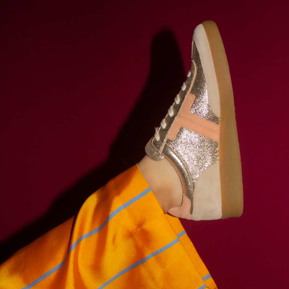 Solveig Rose | Metallic Leather Sneakers