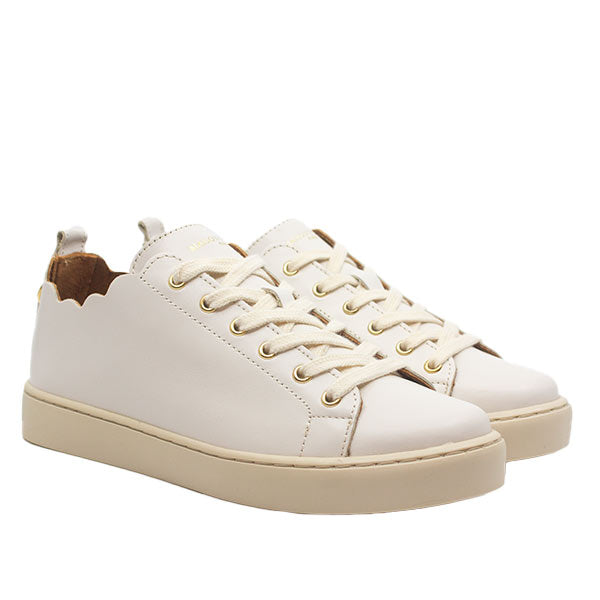 Maison Toufet - Julie - Women&#39;s White Leather Sneaker at The Nowhere Nation