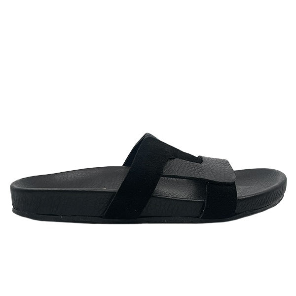 Viva Black | Two Tone Leather Slide