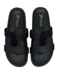 Viva Black | Two Tone Leather Slide