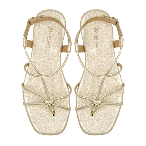 Anais Gold | Flat Leather Sandal