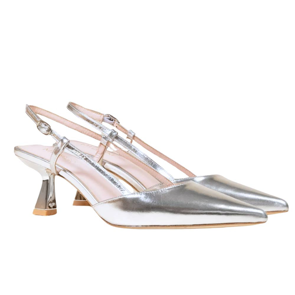 Corto Silver | Mirror Leather Pump