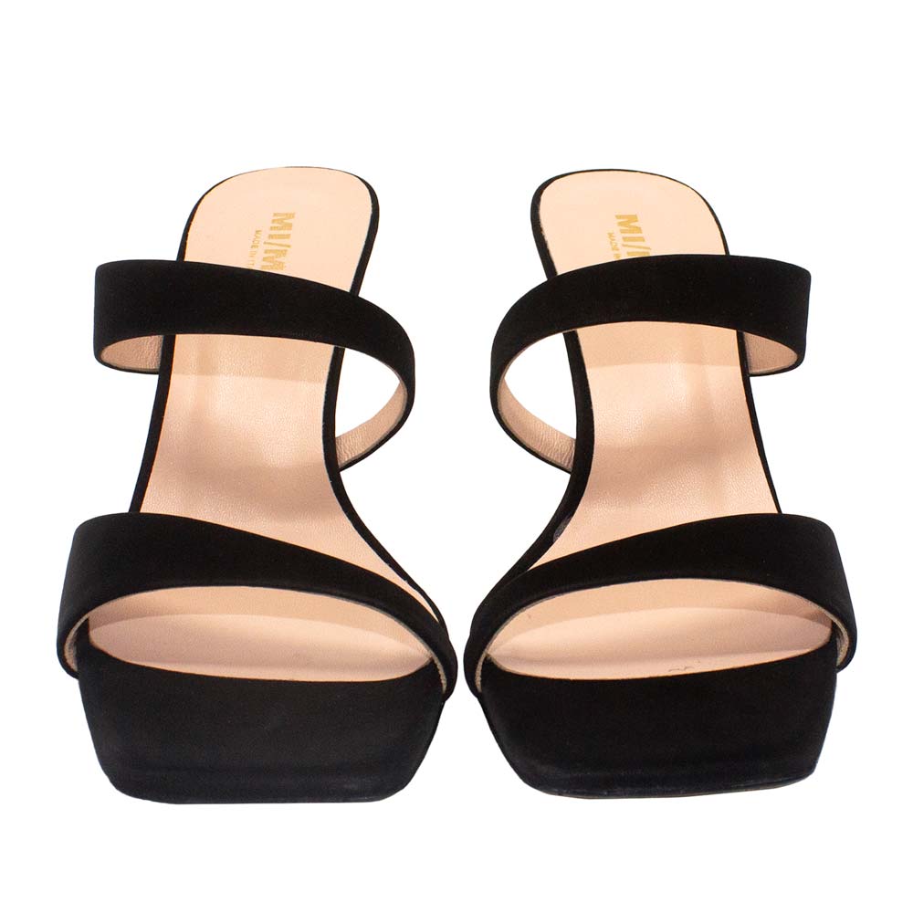 Tara Black | Ultra-matte Leather Mules