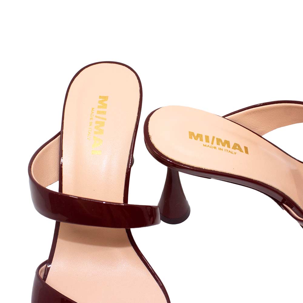 Tara Burgundy Patent | Leather Mule