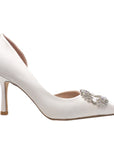 Astoria White Satin | Embellished Pump