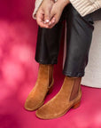 Mi/Mai -Bambi - Women's Brown Suede Chelsea Boot at The Nowhere Nation
