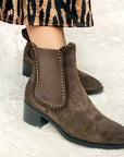 Mi/Mai -Bambi - Women's Khaki Suede Chelsea Boot at The Nowhere Nation