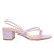 side view of Mi/Mai Nelly strappy slingback sandal in soft lilac with mid block heel