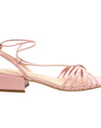 MiMai Corfu Pink Leather Sandal with ankle tie
