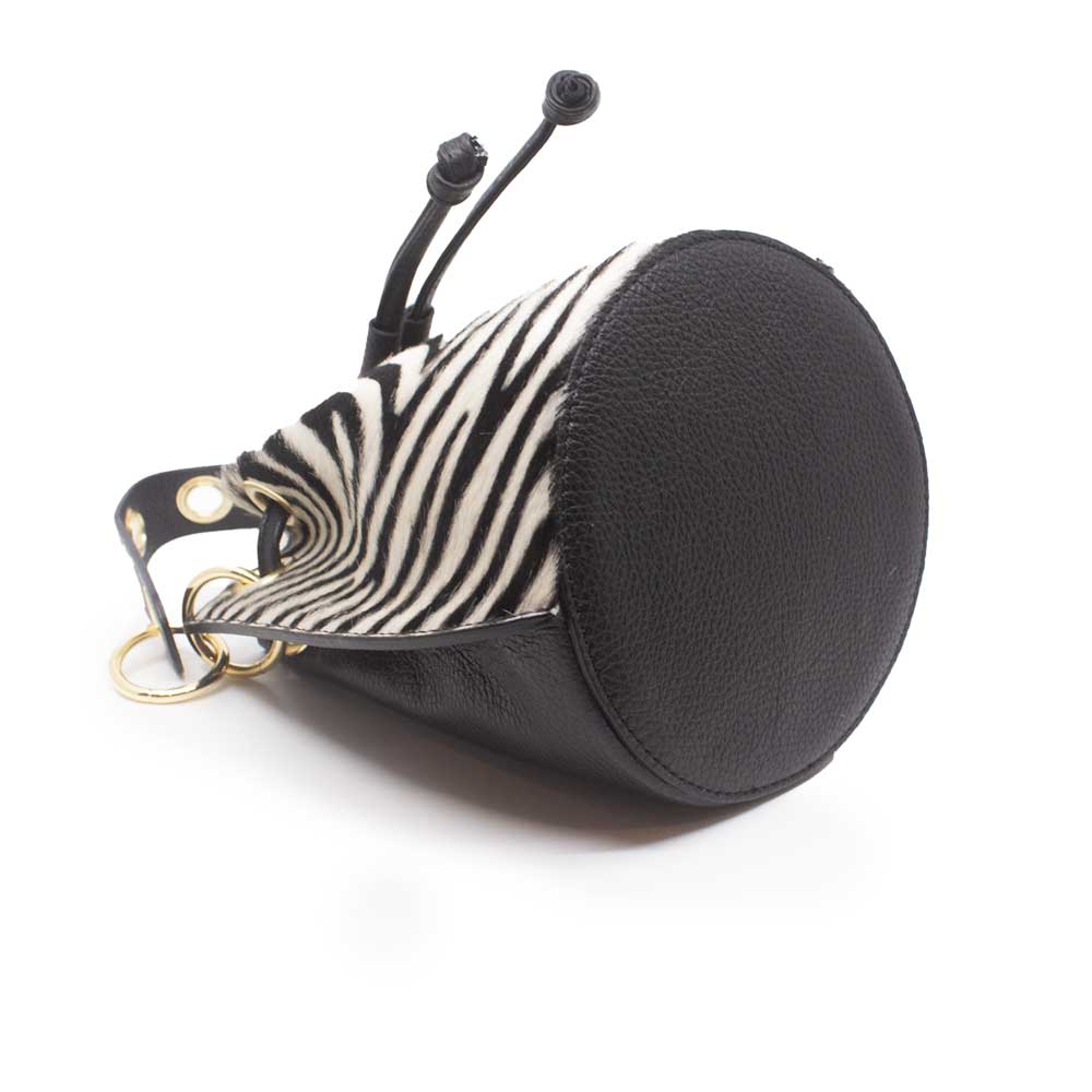 M03 Zebra | Leather bucket bag