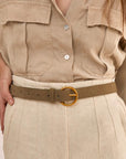 Josy Khaki | Suede Belt