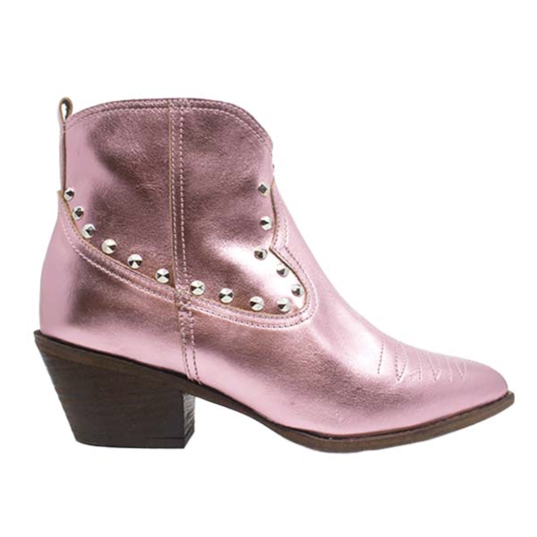 Baltarini -Jessie- Women's Pink Metallic Western Cowboy boot at The Nowhere Nation