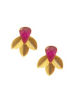 Azzure Elegance Earrings | Gold/Fuchsia Pink