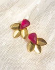 Azzure Elegance Earrings | Gold/Fuchsia Pink