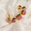 Gemstone Cuff | Gold and Pink