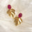 Gilded Petal Earring | Fuschia Pink