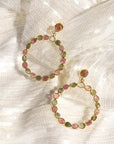 Rainbow Tourmaline Hoop Earring