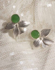 Clover Leaf | Silver & Green Earring