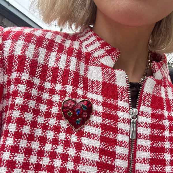 Hot Heart | Red Brooch