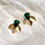 Azzure Elegance Earring | Gold and Dark Green