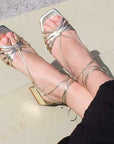 Corfu Gold | Low heel strappy sandal