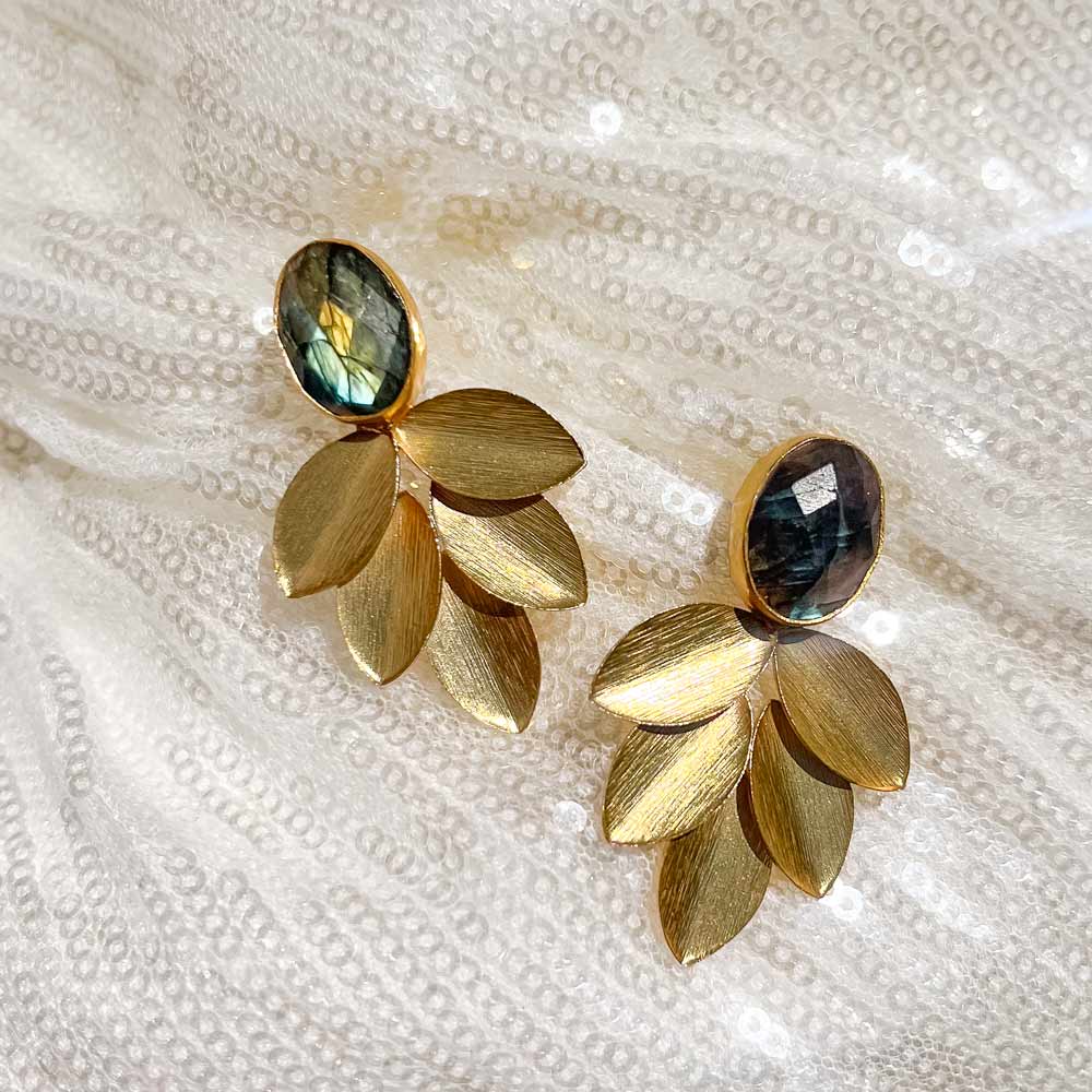 Gilded Petal Earring | Opal
