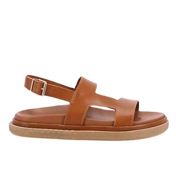 Alohas Lorelei Platform sandal in brown leather 