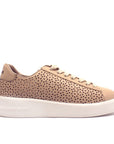 Efia by Lola Cruz Platform leather sneaker in Blush side