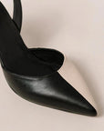 ALOHAS Cinderella black and white leather pumps 