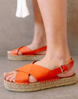 Crossed Pomelo Orange | Espadrille sandal